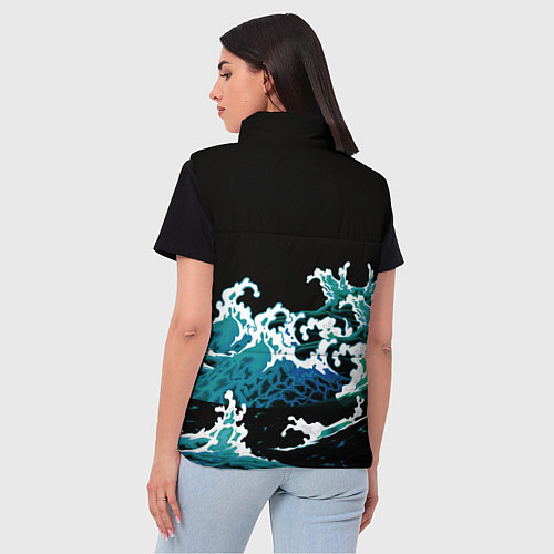 Женский жилет Корабль на Волнах Кракен / 3D-Черный – фото 4