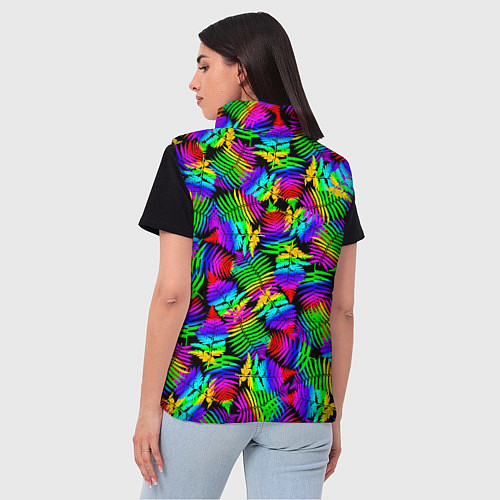 Женский жилет Неоновый папоротник / 3D-Красный – фото 4