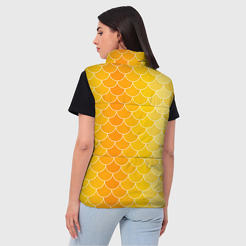 Женский жилет Желтая чешуя / 3D-Черный – фото 4