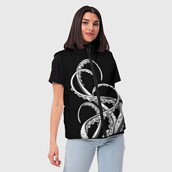 Женский жилет Octopus Black and White, цвет: 3D-красный — фото 2
