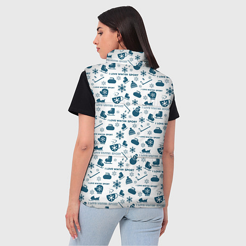 Женский жилет Зимние виды спорта / 3D-Красный – фото 4