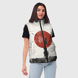 Женский жилет Самурай на коне, цвет: 3D-светло-серый — фото 2