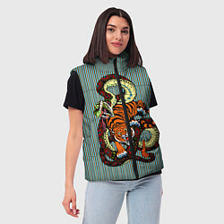 Женский жилет Тигры Змея Полосы, цвет: 3D-светло-серый — фото 2