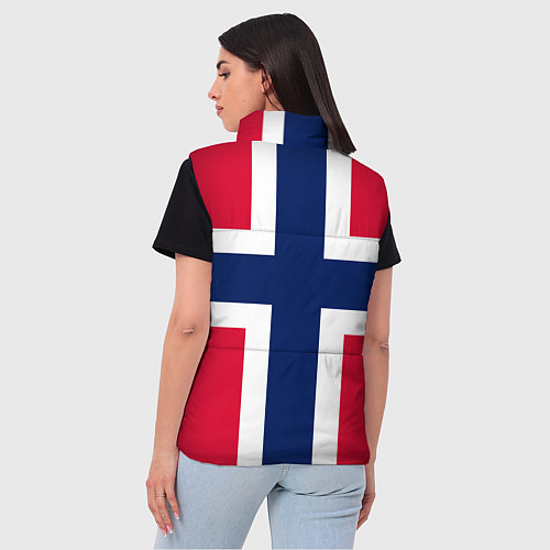 Женский жилет Норвегия Флаг и герб Норвегии / 3D-Черный – фото 4
