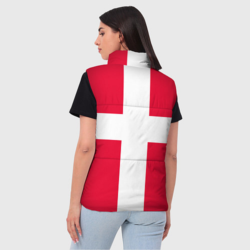 Женский жилет Дания Герб и флаг Дании / 3D-Черный – фото 4