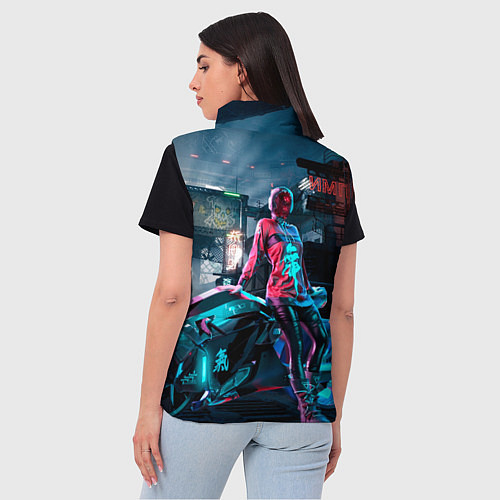 Женский жилет Cyberpunk / 3D-Красный – фото 4