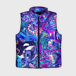 Женский жилет Неоновые Звери, цвет: 3D-черный