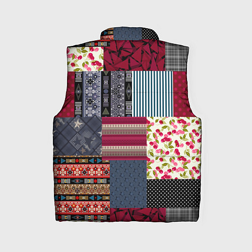 Женский жилет Деревенский стиль Пэчворк / 3D-Светло-серый – фото 2