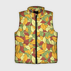 Женский жилет Яркие осенние листья, цвет: 3D-светло-серый