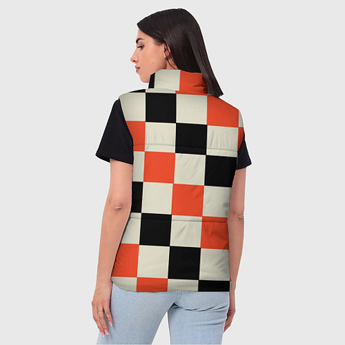 Женский жилет Образец шахматной доски / 3D-Красный – фото 4