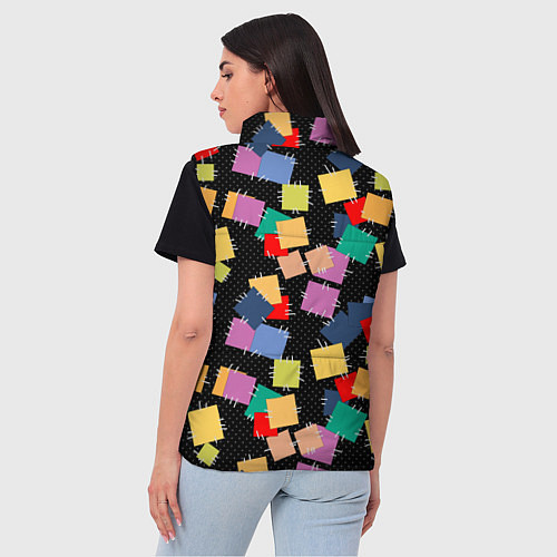 Женский жилет Заплатки на черном фоне / 3D-Черный – фото 4