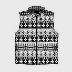 Женский жилет Черно-белый орнамент, цвет: 3D-черный