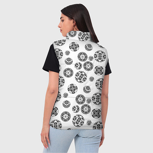 Женский жилет Черно-белый геометрический узор / 3D-Красный – фото 4