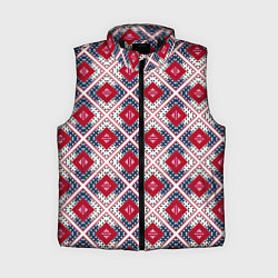 Женский жилет Красно-синий плед -клетка, цвет: 3D-черный