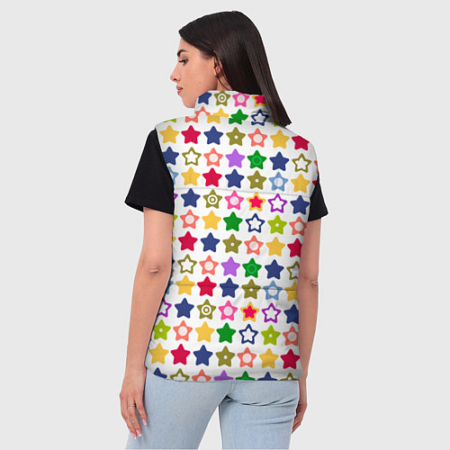 Женский жилет Разноцветные звездочки / 3D-Светло-серый – фото 4