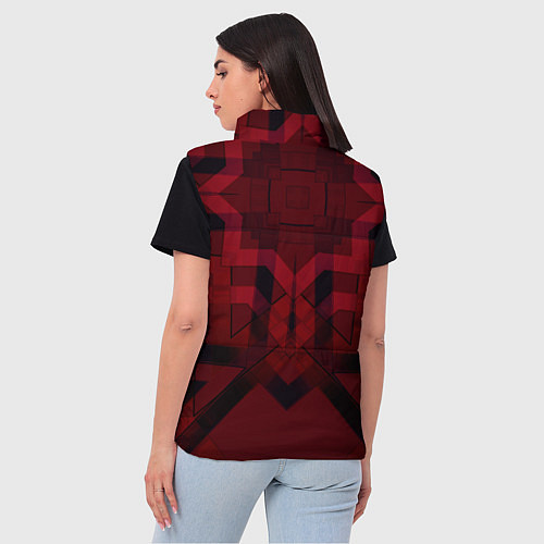 Женский жилет Темно-красный геометрический / 3D-Светло-серый – фото 4