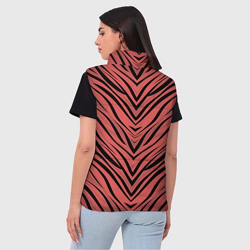 Женский жилет Полосатый тигровый узор / 3D-Черный – фото 4