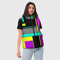 Женский жилет Геометрический неоновый узор, цвет: 3D-красный — фото 2