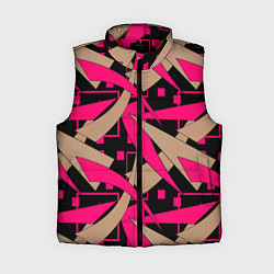 Женский жилет Яркий абстрактный узор, цвет: 3D-красный