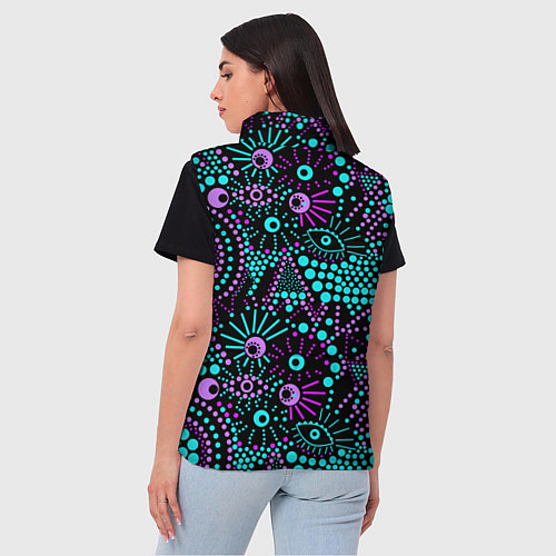 Женский жилет Яркий абстрактный узор / 3D-Черный – фото 4