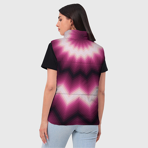 Женский жилет Черно-пурпурный калейдоскоп / 3D-Черный – фото 4