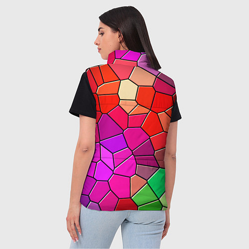 Женский жилет Мозаика цветная / 3D-Красный – фото 4