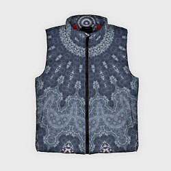 Женский жилет Серый восточный орнамент мандала, цвет: 3D-красный