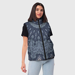 Женский жилет Серый восточный орнамент мандала, цвет: 3D-красный — фото 2