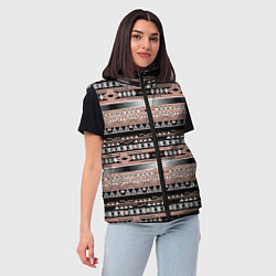 Женский жилет Полосатый этнический орнамент, цвет: 3D-черный — фото 2