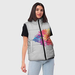 Женский жилет Цветные треугольники, цвет: 3D-красный — фото 2