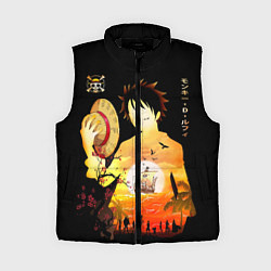 Женский жилет Силуэт Луффи One piece, цвет: 3D-черный