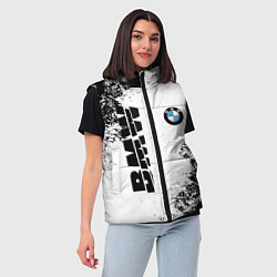 Женский жилет BMW БМВ РАЗРЕЗАННОЕ ЛОГО, цвет: 3D-черный — фото 2