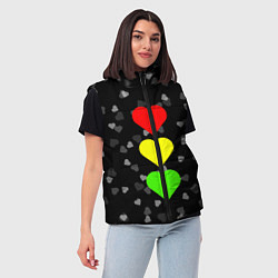 Женский жилет СВЕТОФОР ИЗ СЕРДЕЦ, цвет: 3D-красный — фото 2