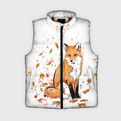 Женский жилет ЛИСА В ЛИСТЬЯХ ОСЕННЕЕ НАСТРОЕНИЕ FOX IN THE FORES, цвет: 3D-красный