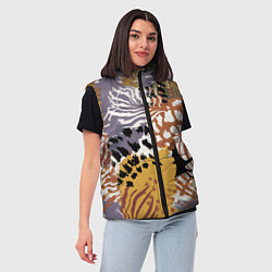 Женский жилет Зебра Пятнистая, цвет: 3D-черный — фото 2