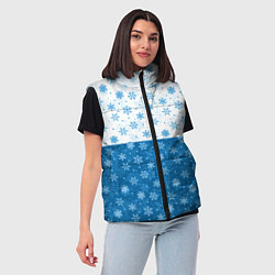 Женский жилет Светло-Тёмные Снежинки, цвет: 3D-красный — фото 2