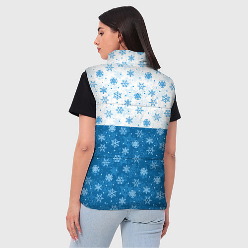 Женский жилет Светло-Тёмные Снежинки / 3D-Красный – фото 4