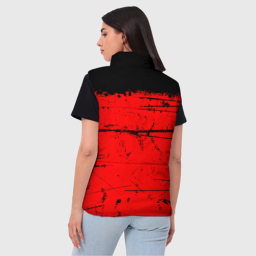 Женский жилет КРАСНЫЙ ГРАНЖ RED GRUNGE / 3D-Черный – фото 4