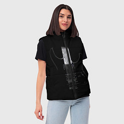 Женский жилет ЧЕРНАЯ ЭЛЕКТРОГИТАРА, цвет: 3D-черный — фото 2
