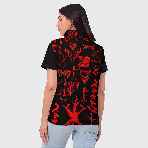 Женский жилет БЕРСЕРК ПАТТЕРН СИМВОЛИКА КЛЕЙМО / 3D-Светло-серый – фото 4