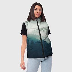 Женский жилет ДРАКОНЫ НАД ЛЕСОМ DRAGON, цвет: 3D-светло-серый — фото 2