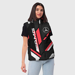 Женский жилет MERCEDES-BENZ AMG GEOMETRY STRIPES RED, цвет: 3D-красный — фото 2