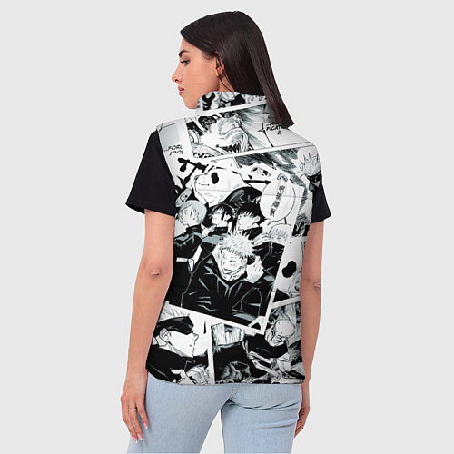 Женский жилет Магическая битва Jujutsu Kaisen манга / 3D-Черный – фото 4