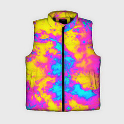 Женский жилет Яркая абстракция космических красок, цвет: 3D-черный
