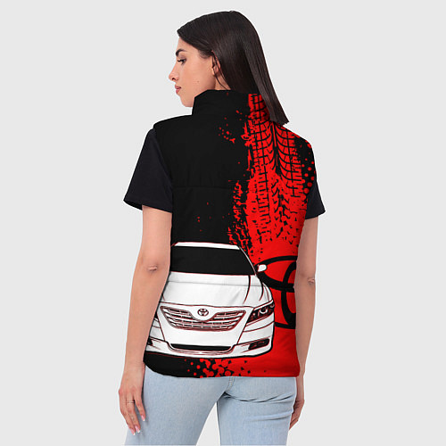 Женский жилет Camry Toyota glitch / 3D-Черный – фото 4