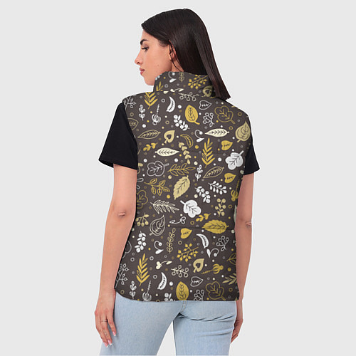 Женский жилет Осенние листья и ягодки / 3D-Красный – фото 4