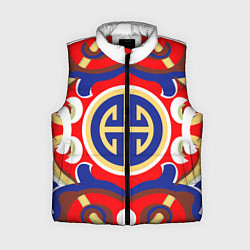 Женский жилет Монгольский орнамент, цвет: 3D-красный