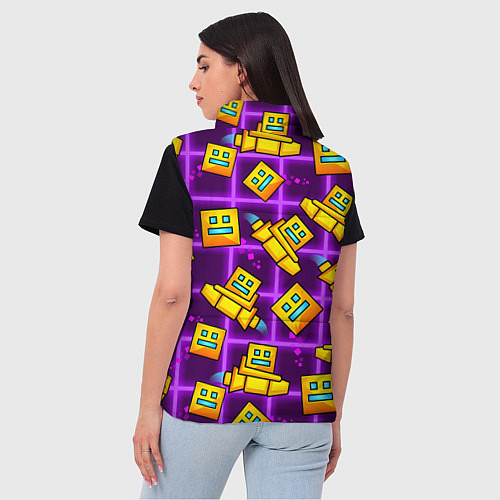 Женский жилет Geometry Dash: Violet Space / 3D-Светло-серый – фото 4