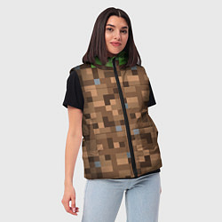 Женский жилет ЗЕМЛЯ DIRT MINECRAFT, цвет: 3D-красный — фото 2