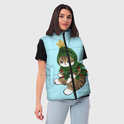 Женский жилет Кот-ёлочка, цвет: 3D-светло-серый — фото 2